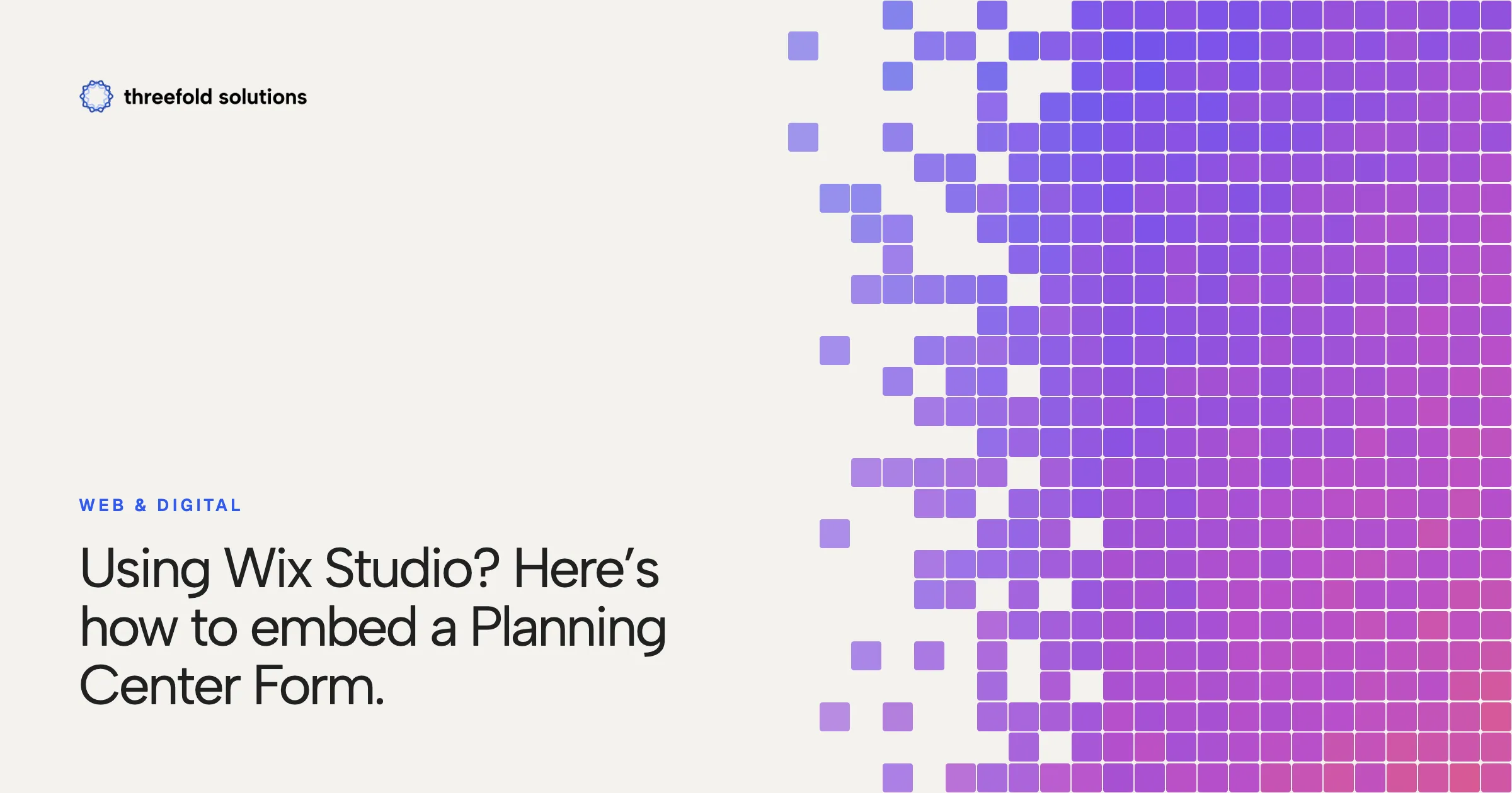 Using Wix Studio? Here’s how to embed a Planning Center Form. — Threefold Solutions